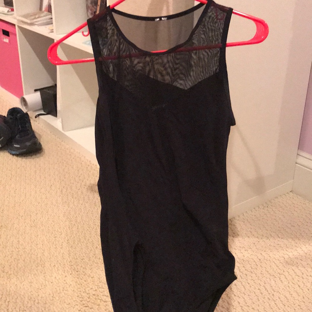 Black part mesh bodysuit